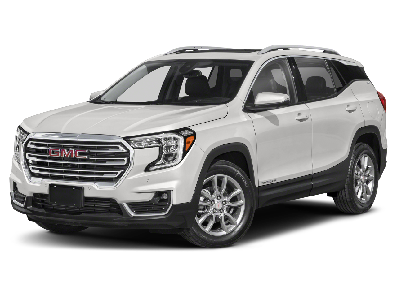 2023 GMC Terrain SLE in Ebony Twilight Metallic — front three-quarter view