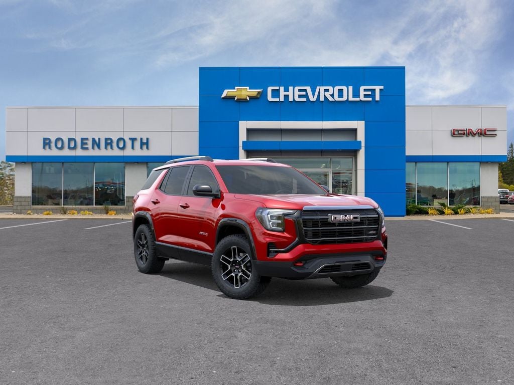 2027 GMC Terrain AWD AT4 in Volcanic Red Tintcoat — front three-quarter view